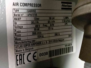 COMPRESOR 125 CV - ATLAS COPCO GA90VSD