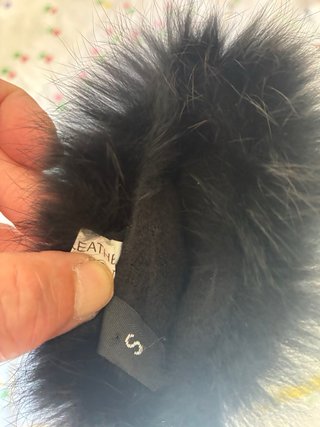 Guantes de piel negros con pelo talla S