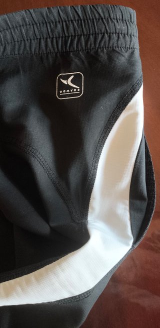 Pantaloncino Domyos nero con banda bianca XXL