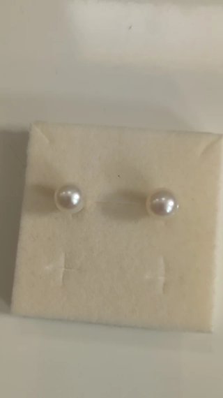 Pendientes oro y perla cultivada 7,5 mm.