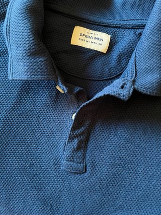 Polo Sfera cuello pico azul Talla M