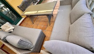 Conjunto Muebles Jardín Ratán y metal
