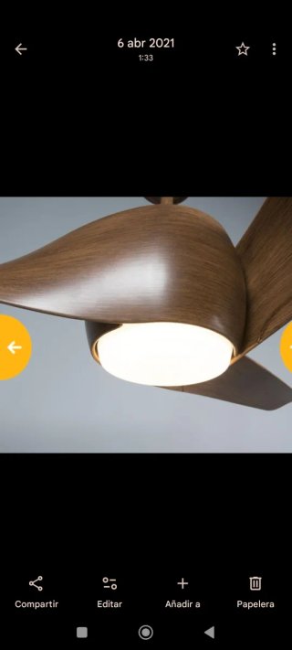 Ventilador Techo Sirocco Original con Lámpara