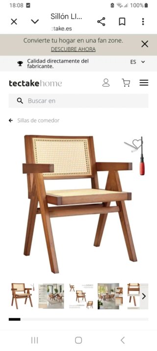 Pareja de butacas de madera y ratán