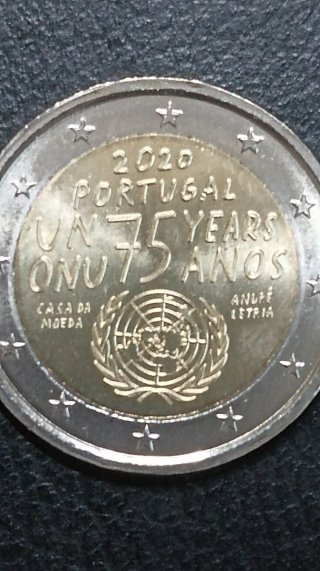 Moneda 2€ Portugal 2020 ONU 75 Años