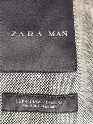 Traje 100% Lino Zara Man (Talla 46/38) - Azul Clar