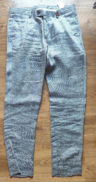 Traje 100% Lino Zara Man (Talla 46/38) - Azul Clar