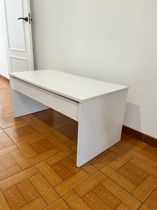 Mesa de salón abatible blanca
