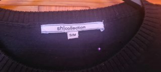 Jersey negro mangas abullonadas transparentes