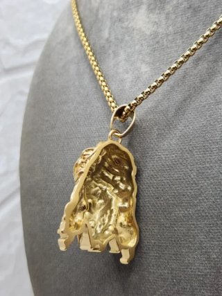 Colgante Cristo Acero Quirúrgico Bañado Oro