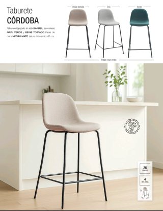 2 Taburetes de diseño beige y negro