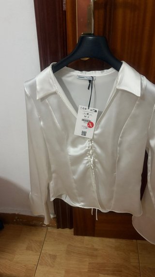 Camisa Bershka Blanca Talla M Sin Estrenar