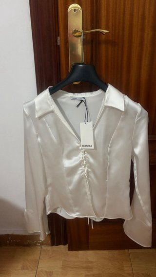 Camisa Bershka Blanca Talla M Sin Estrenar