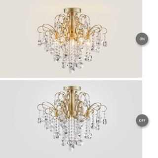 Lampadario cristallo WUZUPS oro e trasparente