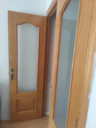 Juego de 2 puertas de madera con cristal