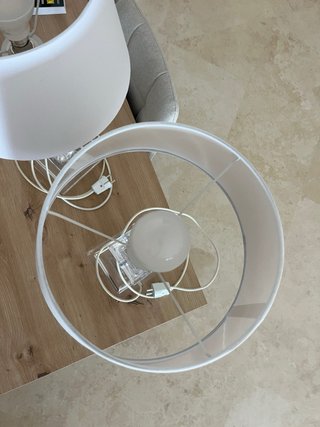 Lámparas de mesa acrílicas y tela