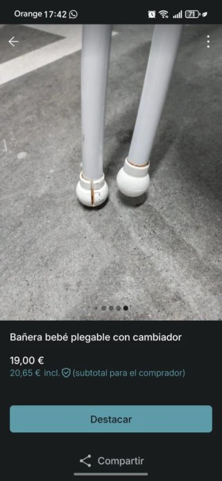 Bañera para bebé de plástico