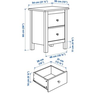 2 Mesitas Noche Ikea Hemnes Madera Oscura