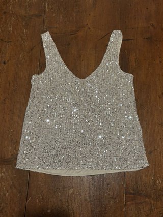 Top Paillettes Argento dorato