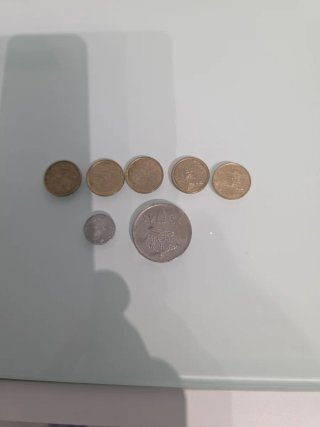 Lote de 7 monedas antiguas pesetas
