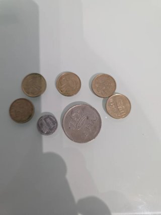 Lote de 7 monedas antiguas pesetas