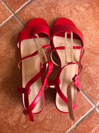 Sandali rossi con strass