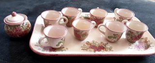 Servizio caffè ceramica decorato fiori