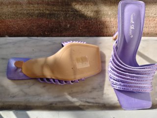 Sandali lilla Sweet Shoes con strass