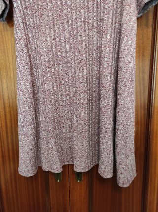 Camiseta larga/vestido corto burdeos tejido T.M.