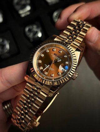 Seiko Mod Datejust Oro Rosa Diamantes 39mm