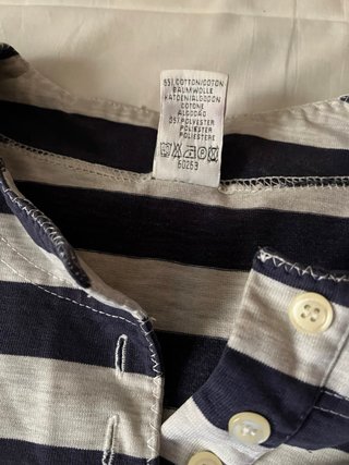 Camiseta C&A Rayas Azul/Gris Talla XL