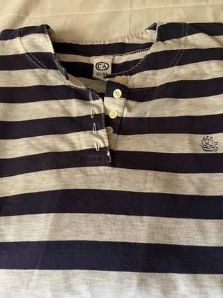 Camiseta C&A Rayas Azul/Gris Talla XL