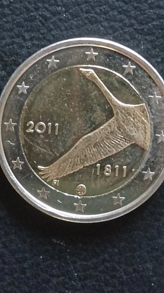 Moneda 2€ Finlandia 2011 Cisne
