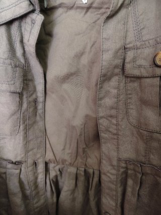 Giacca donna verde militare in lino