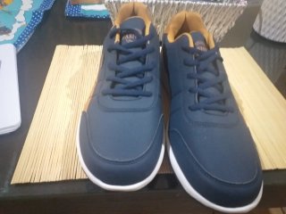 Zapatillas deportivas hombre azul y marrón