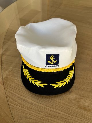 Gorra Capitán Náutica Blanca y azul marino