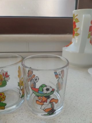 4 Bicchieri Vetro Vintage Nutella