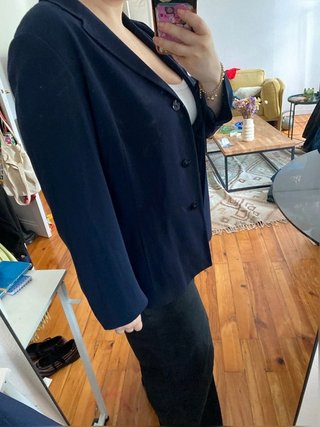 Blazer azul marino vintage · LeyO · Talla 48 (ES)