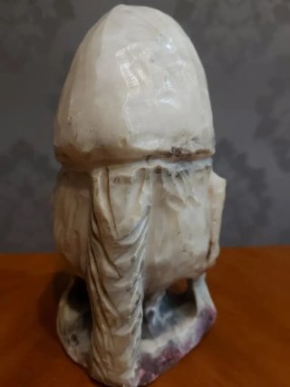 Escultura mármol cabeza hombre asiático