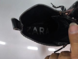 Botines Zara Tacón Grueso Negro