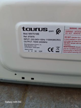 Microondas Taurus Negro