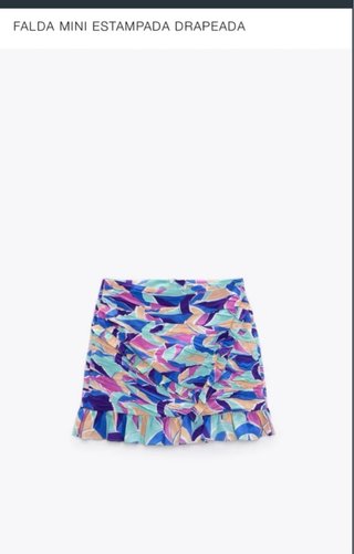Falda Zara Estampada Volantes Talla M