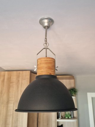 Lámpara Techo Industrial Nórdico Madera Metal