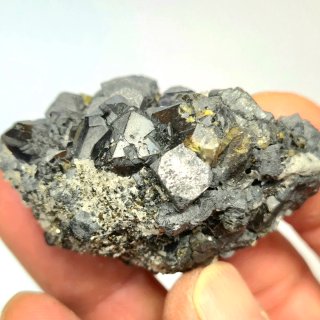 Galena cristalizada con esfalerita y pirita