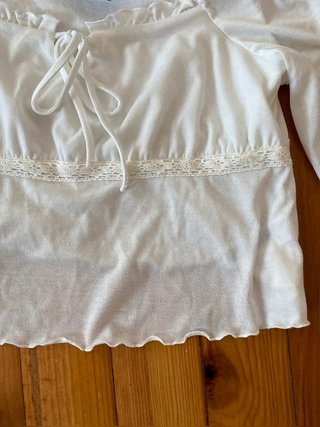 camisa crop manga larga con  - Talla L -...