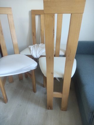 4 Sedie da Pranzo in Legno con Alto Schienale