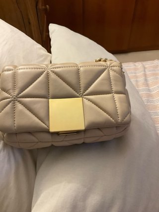 Bolso Purificación García Beige y Dorado
