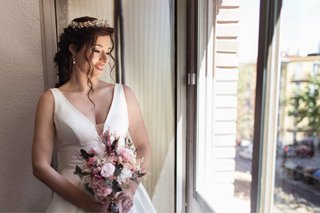 Tocado Novia Carmen Ortí Hecho a Mano