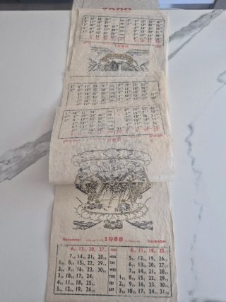 Calendario Budista Vintage 1988