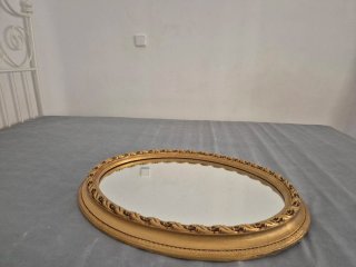 Espejo Ovalado Antiguo Dorado